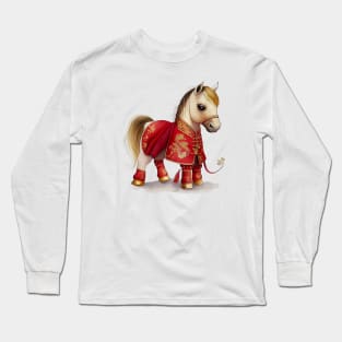 Watercolor Chinese Zodiac Year of the Horse Long Sleeve T-Shirt